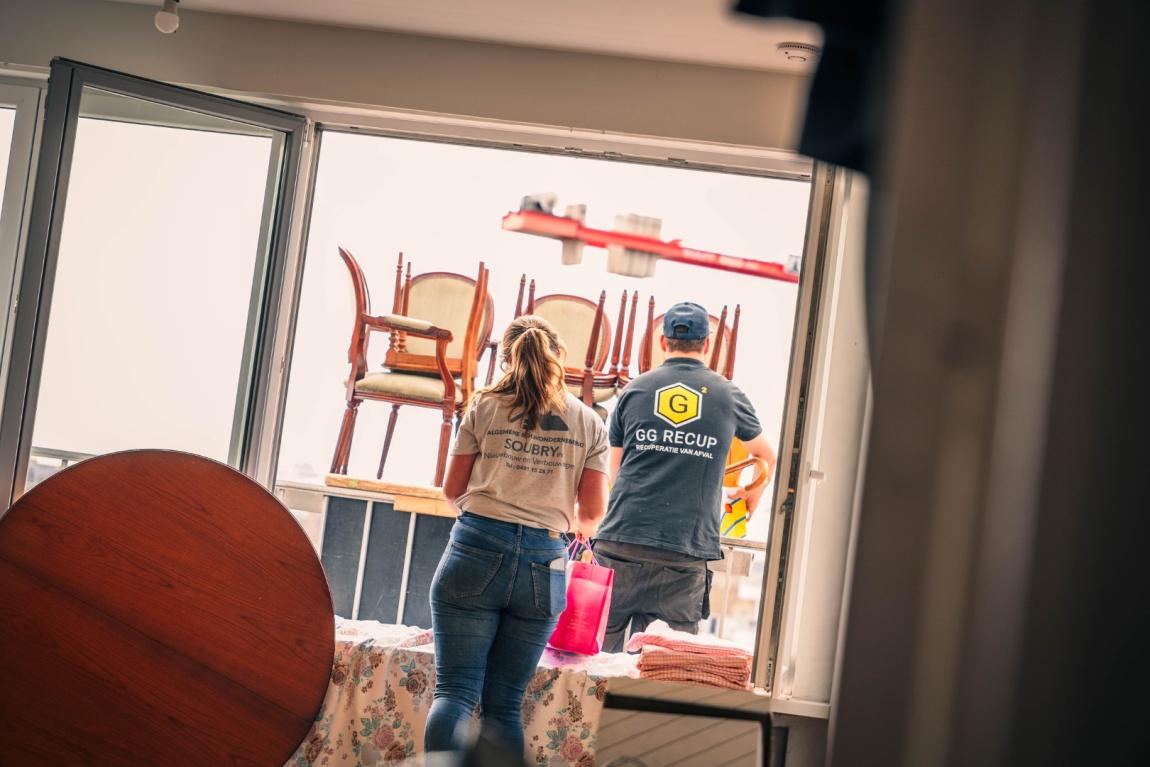 Ontruiming van een appartement met lift